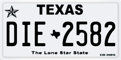TX license plate DIE2582