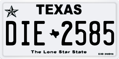 TX license plate DIE2585