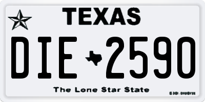 TX license plate DIE2590