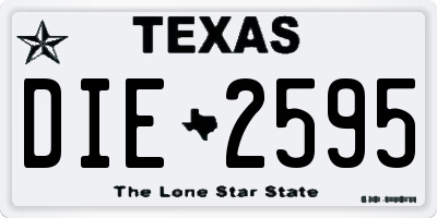 TX license plate DIE2595