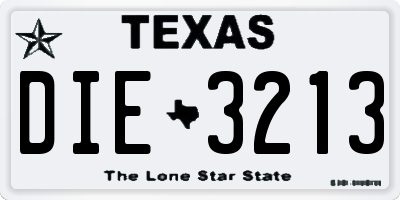 TX license plate DIE3213