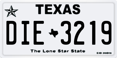 TX license plate DIE3219