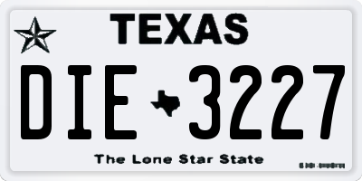 TX license plate DIE3227