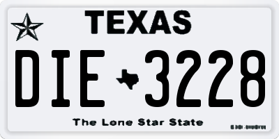 TX license plate DIE3228