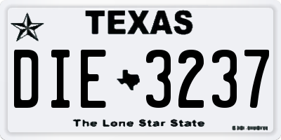 TX license plate DIE3237