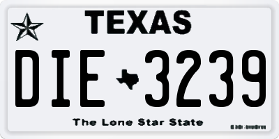 TX license plate DIE3239