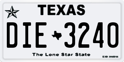 TX license plate DIE3240
