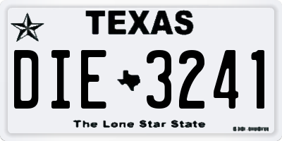 TX license plate DIE3241