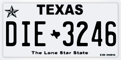 TX license plate DIE3246