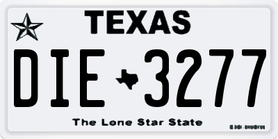 TX license plate DIE3277