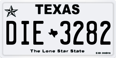 TX license plate DIE3282