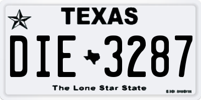 TX license plate DIE3287