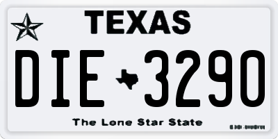 TX license plate DIE3290