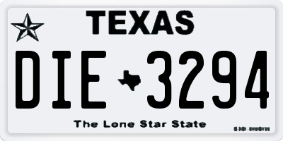 TX license plate DIE3294