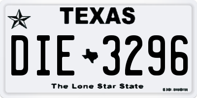 TX license plate DIE3296