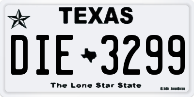 TX license plate DIE3299