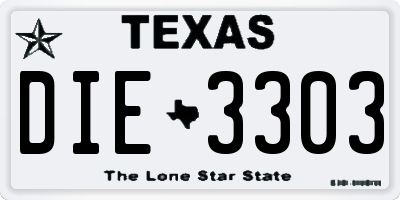 TX license plate DIE3303