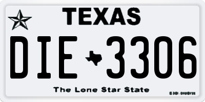 TX license plate DIE3306