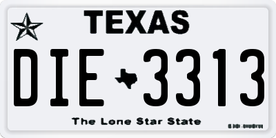 TX license plate DIE3313