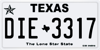 TX license plate DIE3317