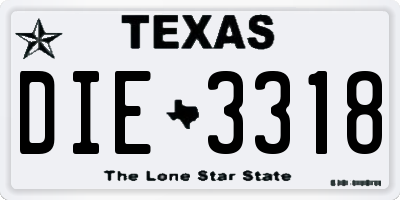 TX license plate DIE3318