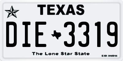 TX license plate DIE3319