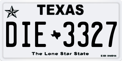TX license plate DIE3327