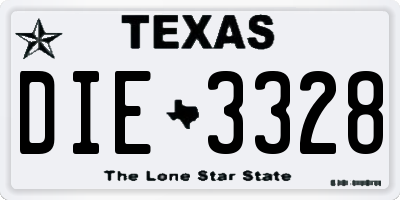 TX license plate DIE3328