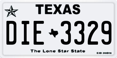 TX license plate DIE3329