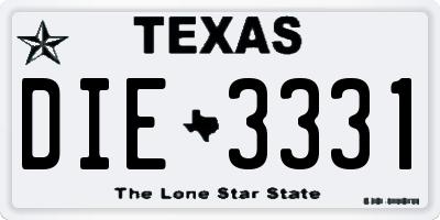 TX license plate DIE3331