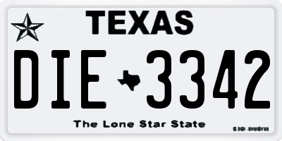TX license plate DIE3342