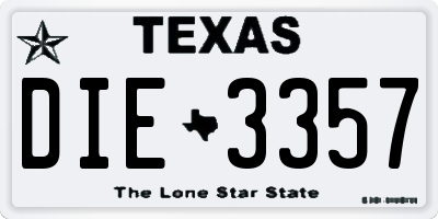 TX license plate DIE3357