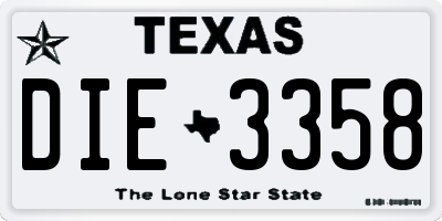 TX license plate DIE3358