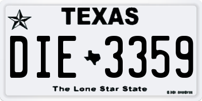 TX license plate DIE3359