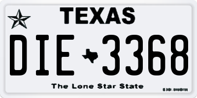 TX license plate DIE3368