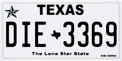 TX license plate DIE3369