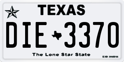 TX license plate DIE3370