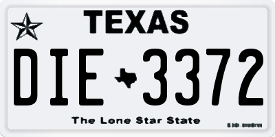 TX license plate DIE3372