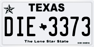 TX license plate DIE3373
