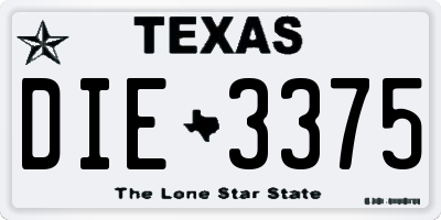TX license plate DIE3375