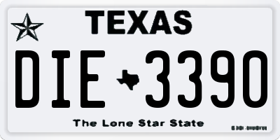 TX license plate DIE3390
