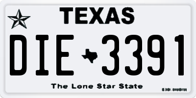 TX license plate DIE3391