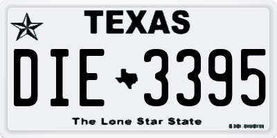 TX license plate DIE3395