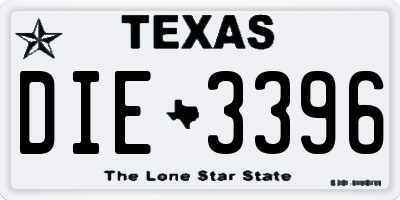TX license plate DIE3396