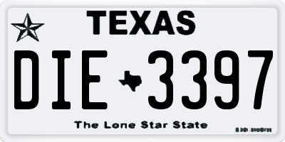 TX license plate DIE3397