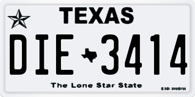 TX license plate DIE3414