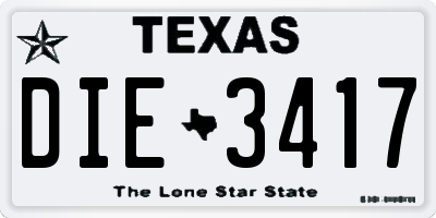 TX license plate DIE3417