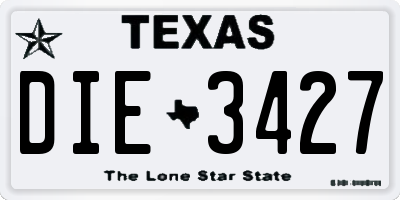 TX license plate DIE3427