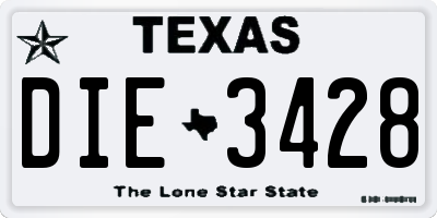 TX license plate DIE3428