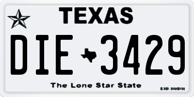 TX license plate DIE3429